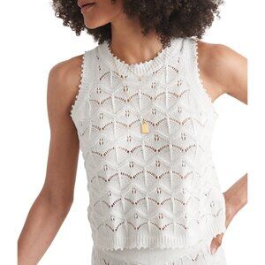 Marine Layer Womens Sz S Crochet Knit Lace Tank Top Sleeveless White